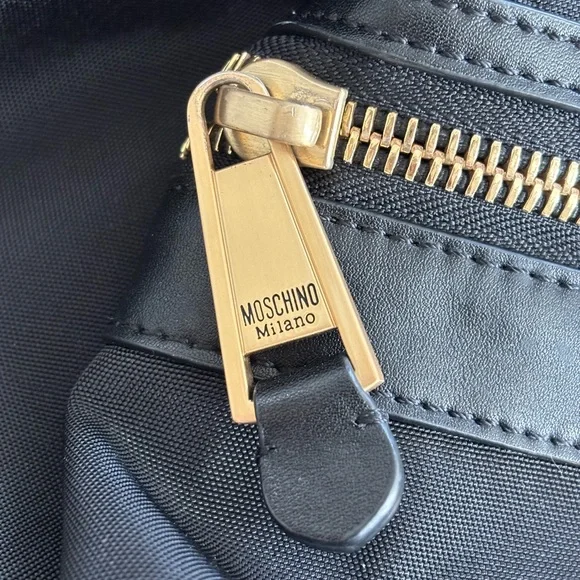 Moschino Black Backpack with Gold Accents - Picture 5 of 6